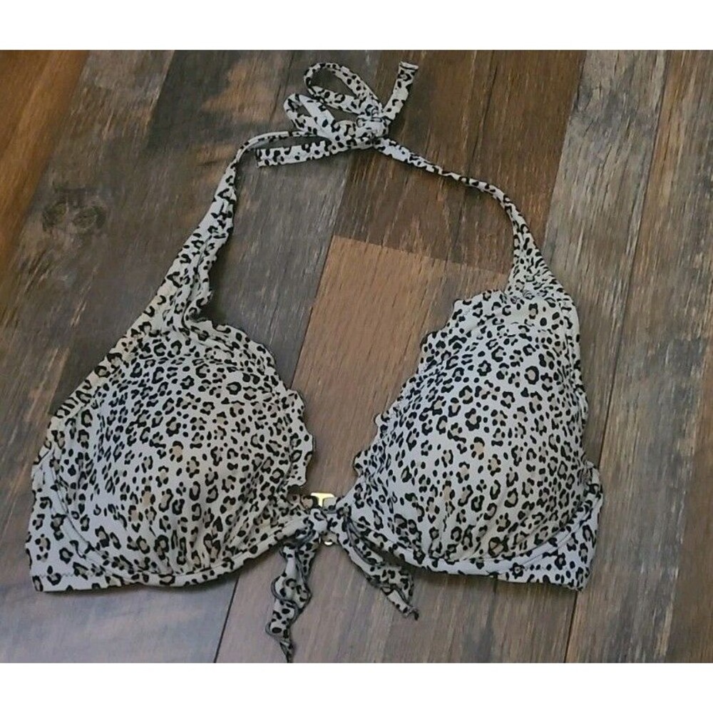 Victoria's Secret Swim Bombshell BIKINI Top 34D Leopard